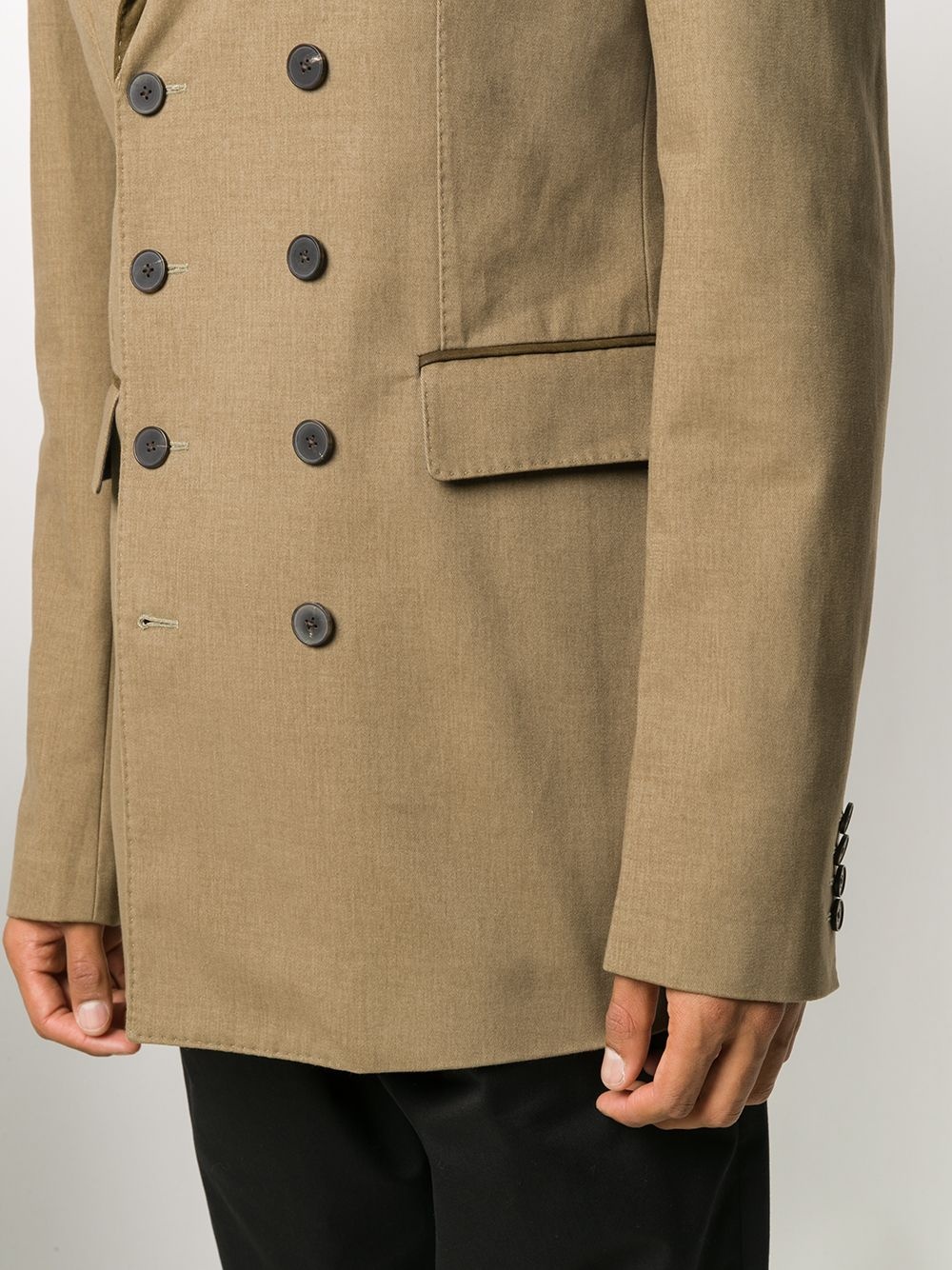 fitted double-breasted coat - 5