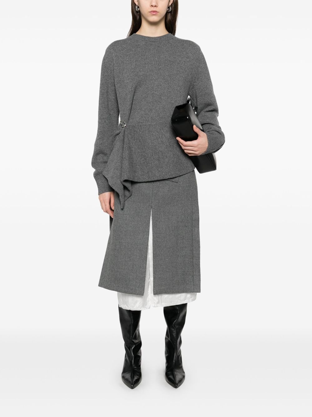 draped panel sweater - 2