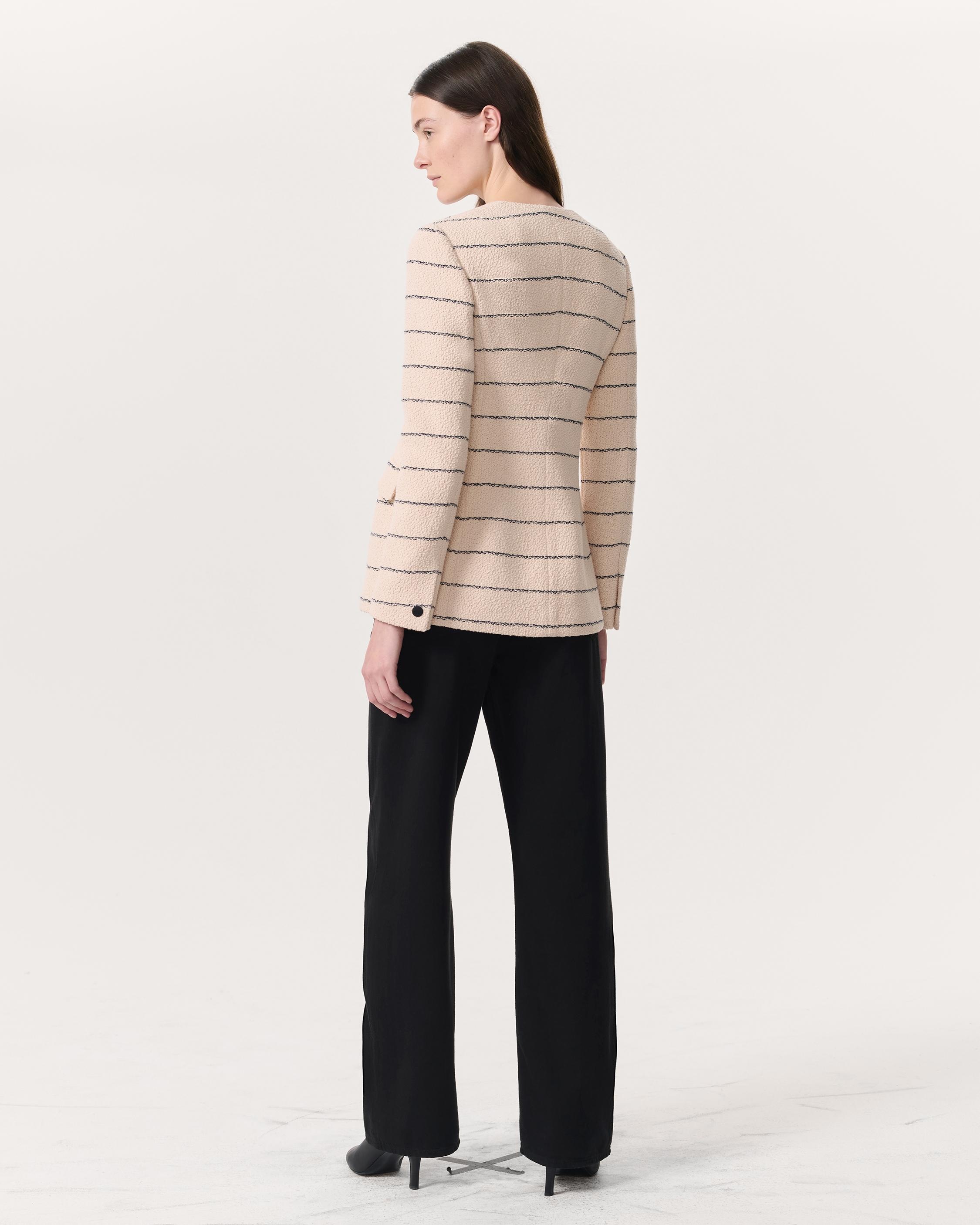 Roslyn Cotton Tweed Scoop-Neck Blazer - 5