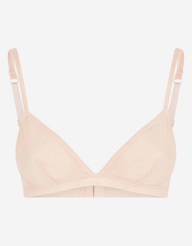 Jacquard tulle triangle bra - 1