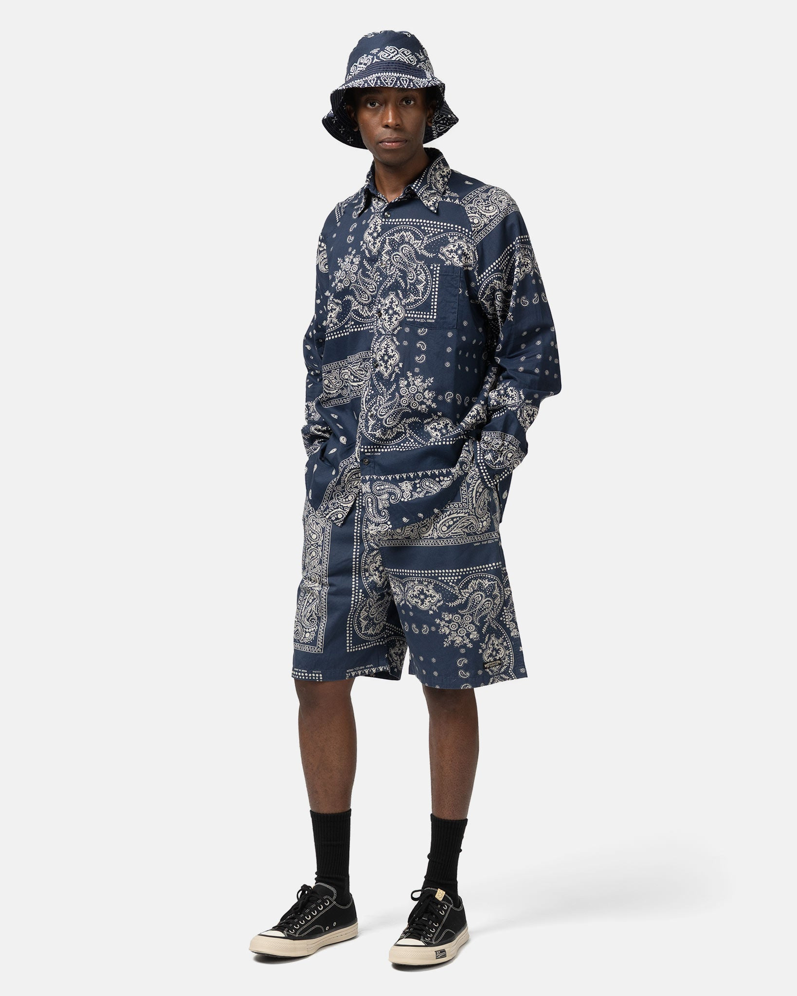 Combed Burberry RAT BRAND Bandana Patchwork EASY Short Pants Aubergine - 2