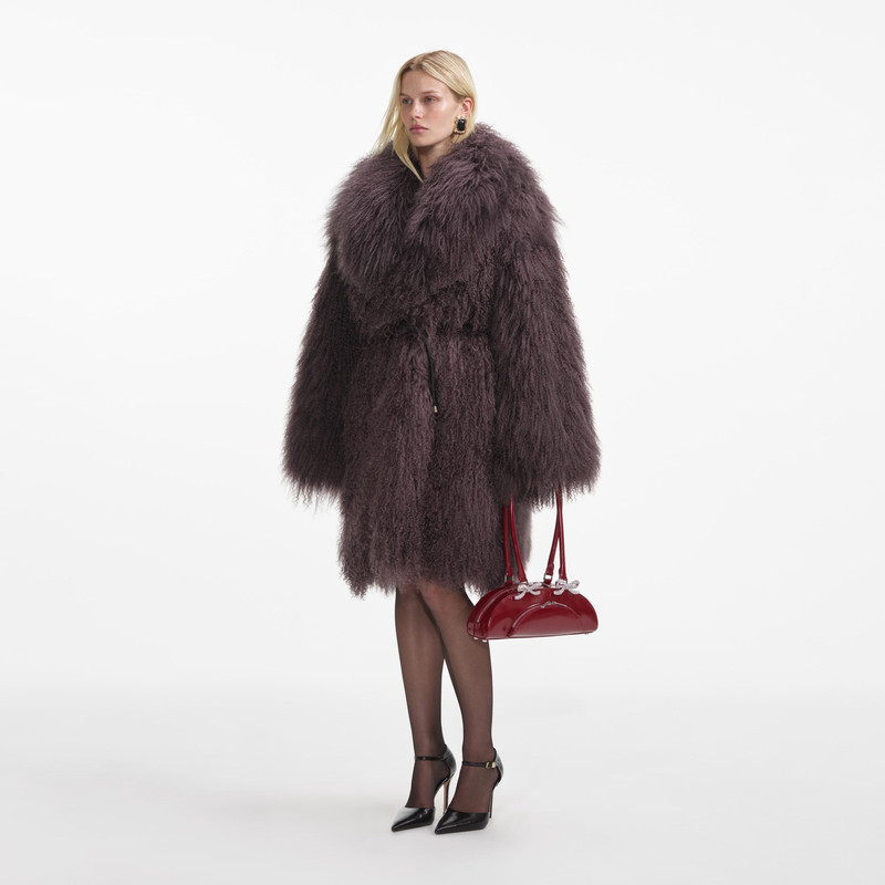 Dark Brown Shearling Coat 2