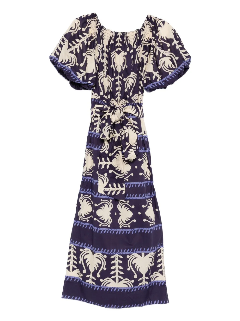 off-shoulder patterned midi dress - 1