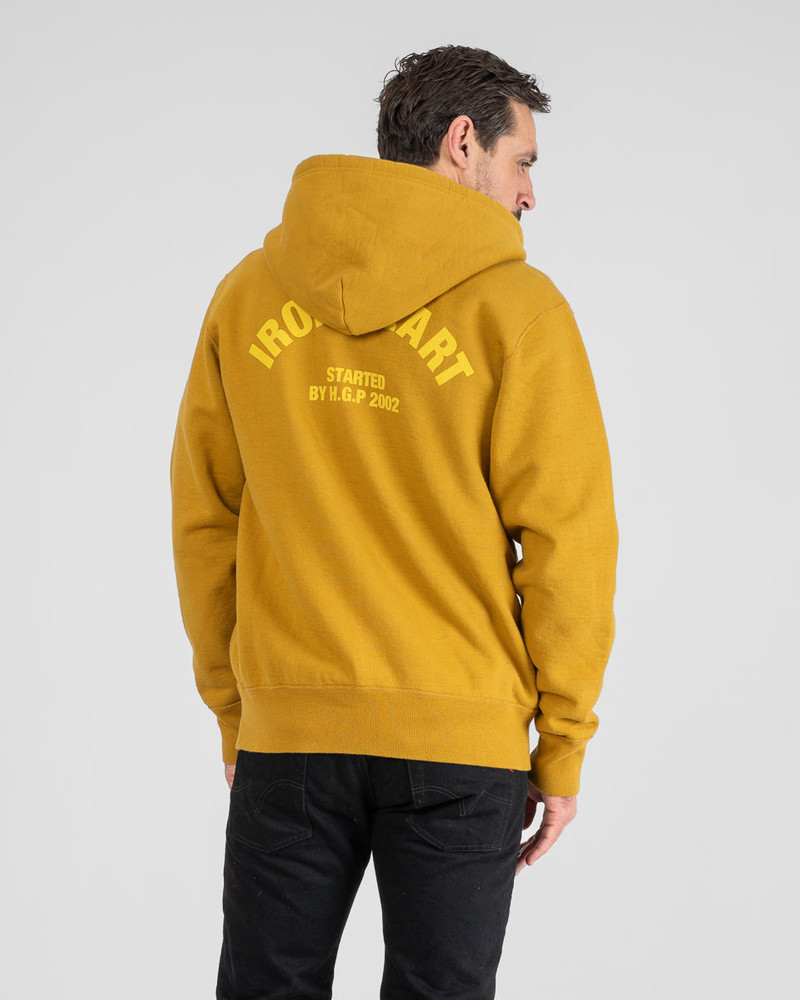 IHSW-81L-MUS PRINTED 14OZ ULTRA HEAVYWEIGHT LOOPWHEEL COTTON ZIPPERED HOODIE - MUSTARD 3