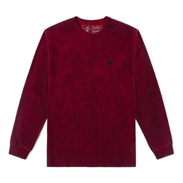 Vans Tie-dye Round Neck Long Sleeve T-shirt 'Beugundy' VN0A4S2GCAR - 1