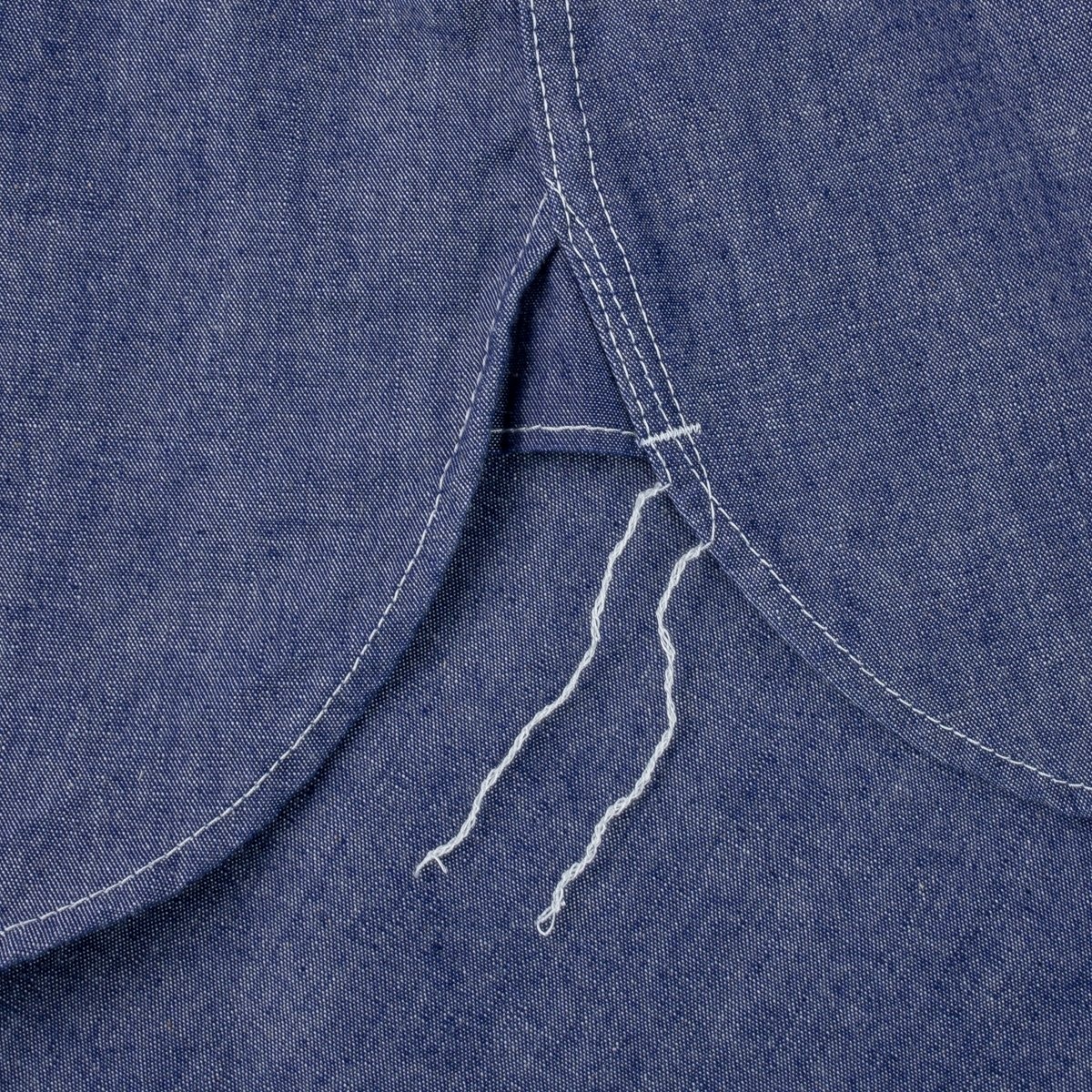 IHSH-363-NAV 10oz Organic Chambray Work Shirt - Navy Blue - 13