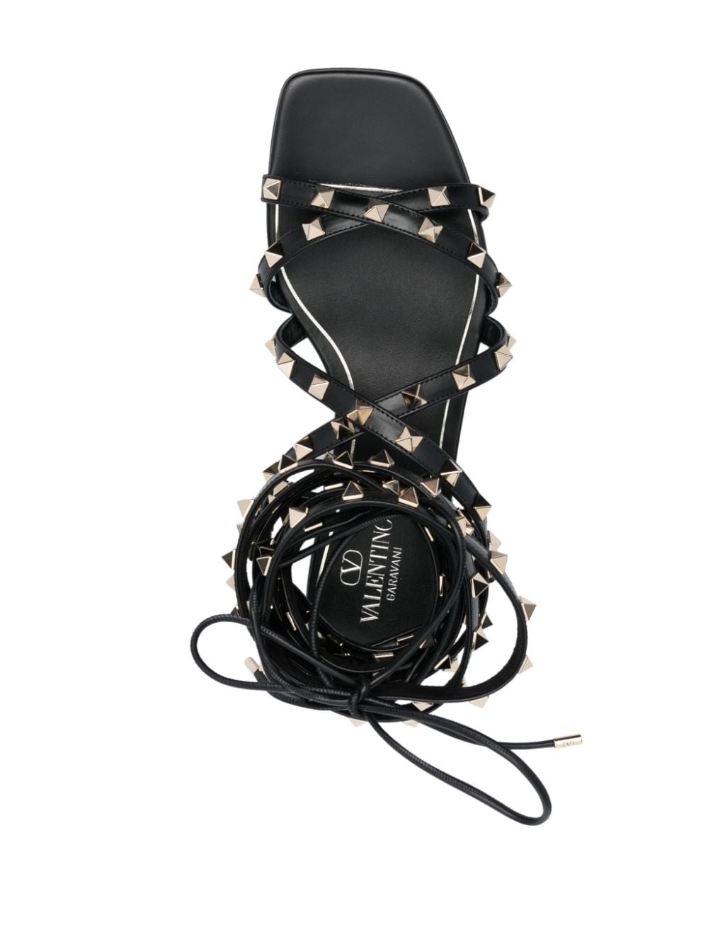 Rockstud flat lace-up sandals - 4