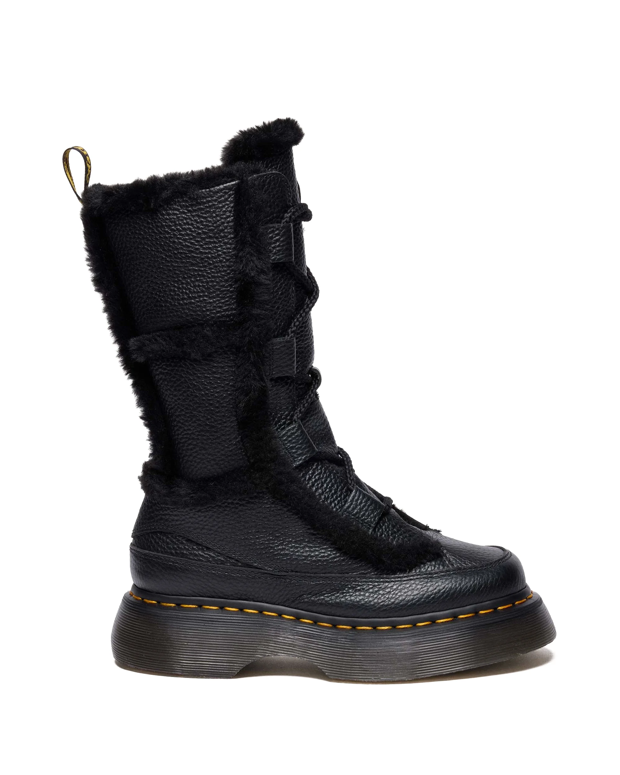 Buzz Lace Up Faux Fur Lined Grizzly Leather Boots - 1