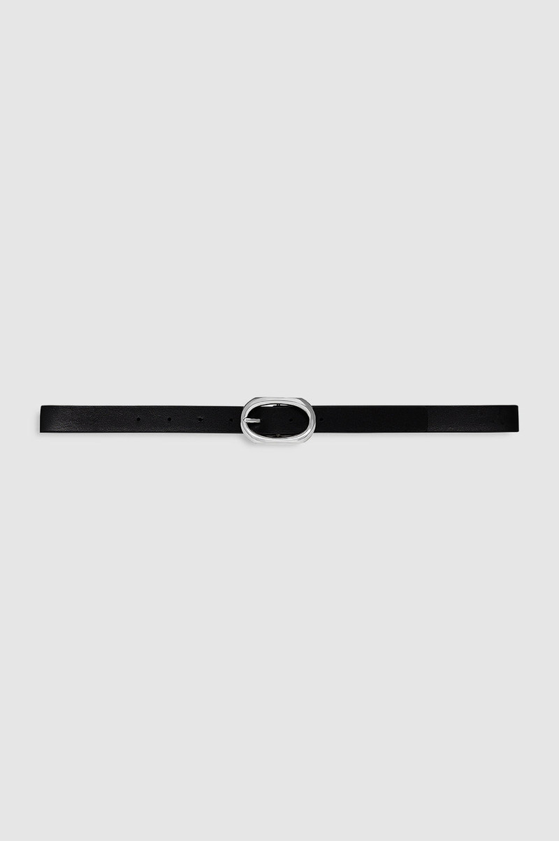 Small Signature Link Belt - Black With Silver 1