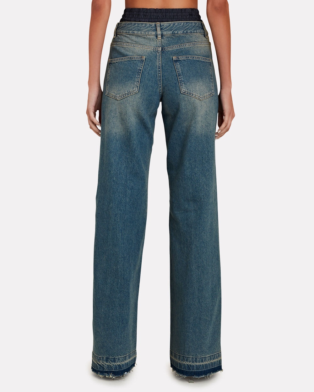 Double Waisted Wide Leg Jeans - 5