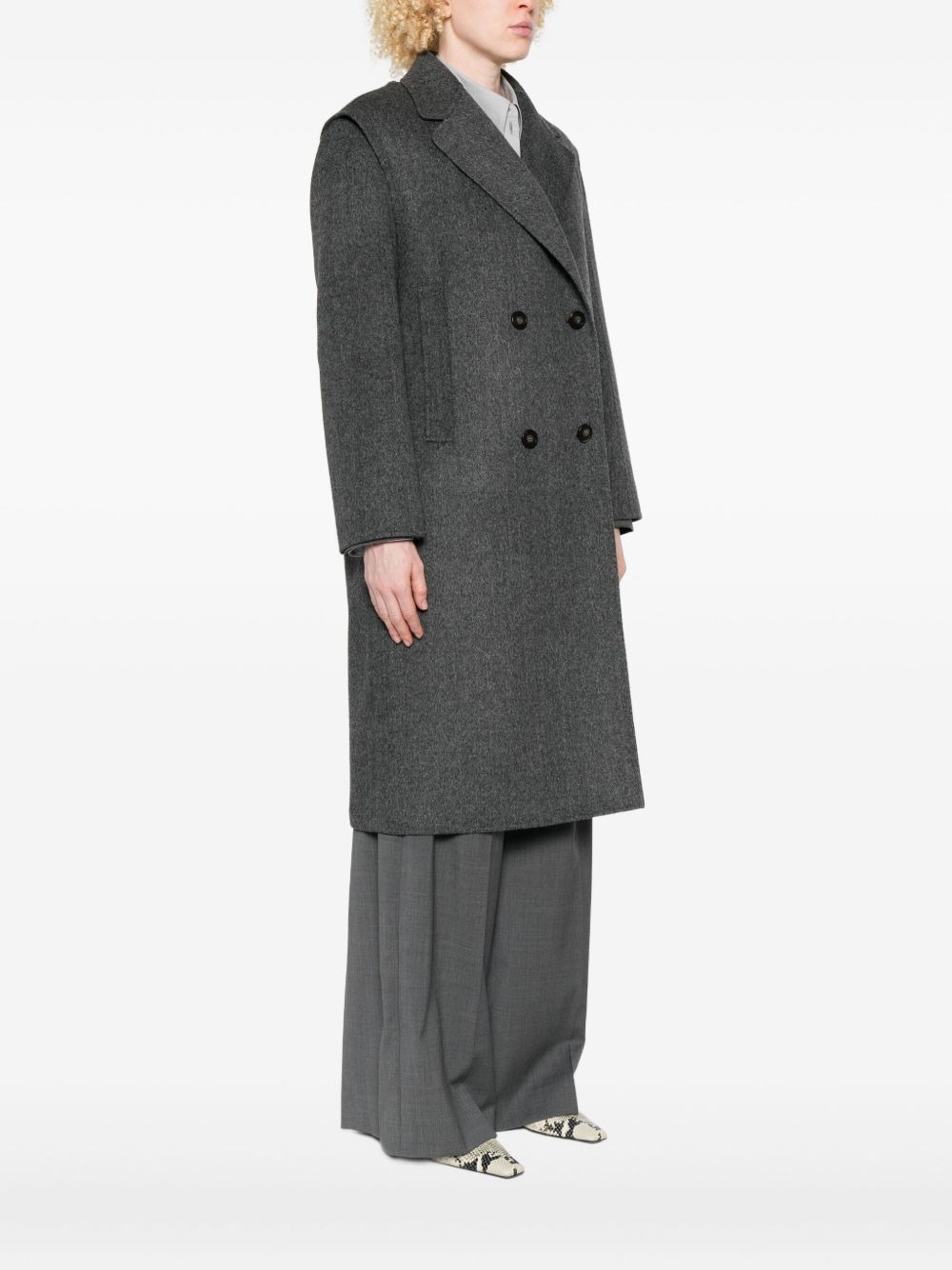 double-breasted wool coat - 3
