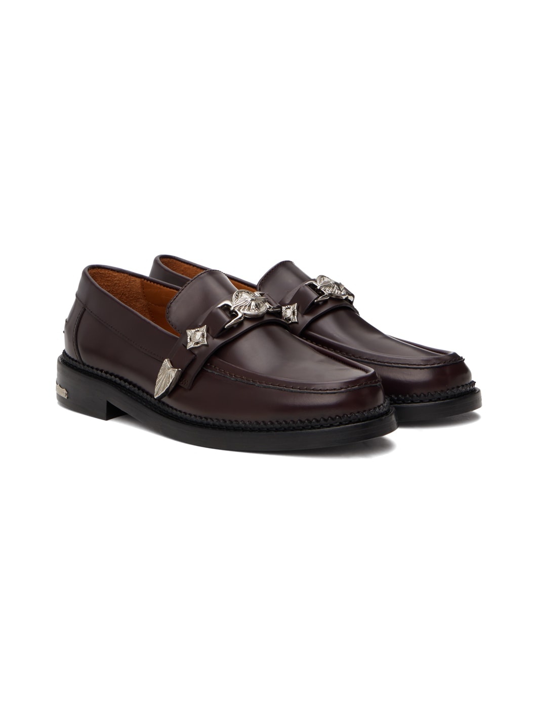 SSENSE Exclusive Burgundy Loafers - 4