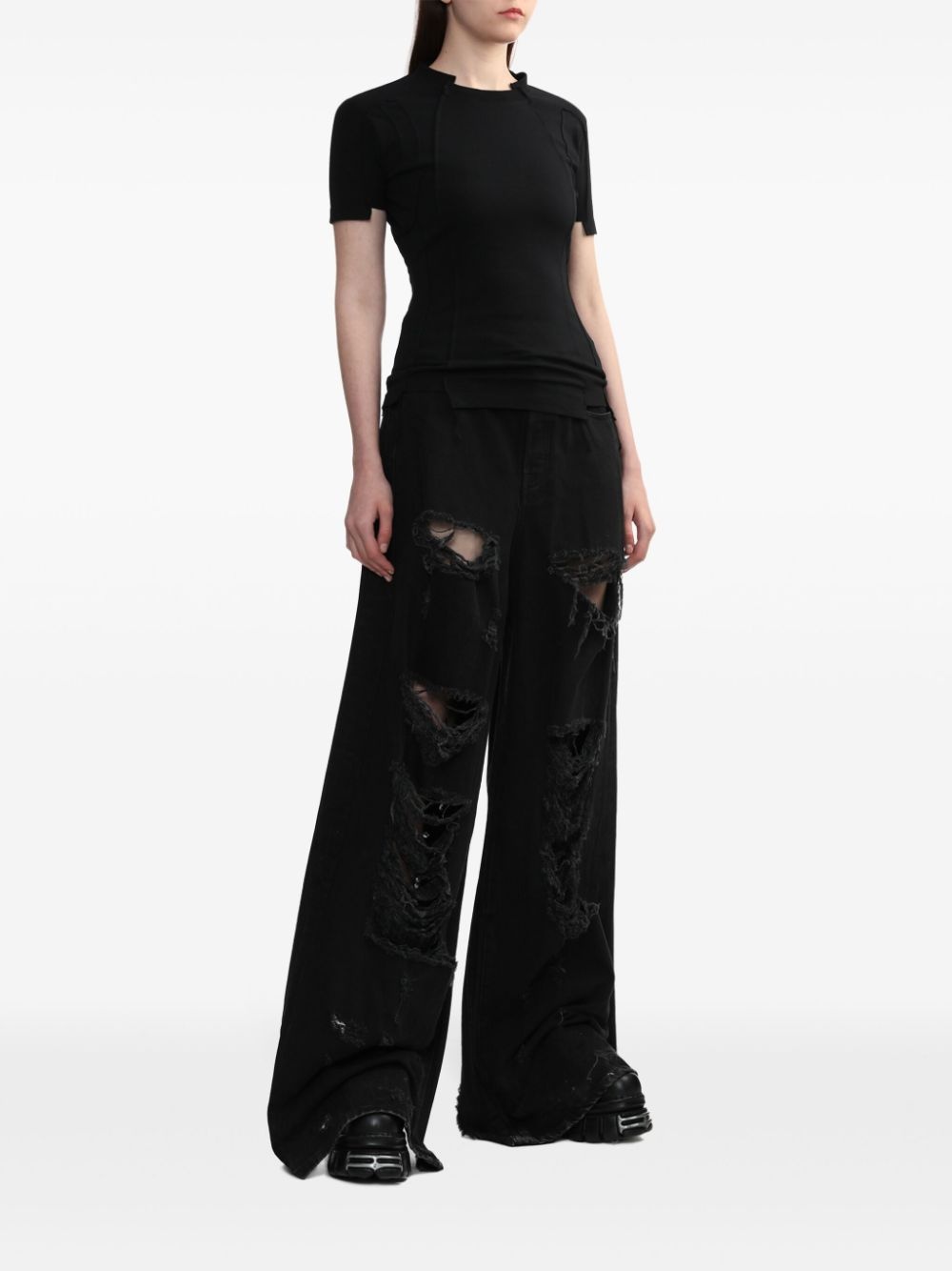 cut-off strap T-shirt - 2