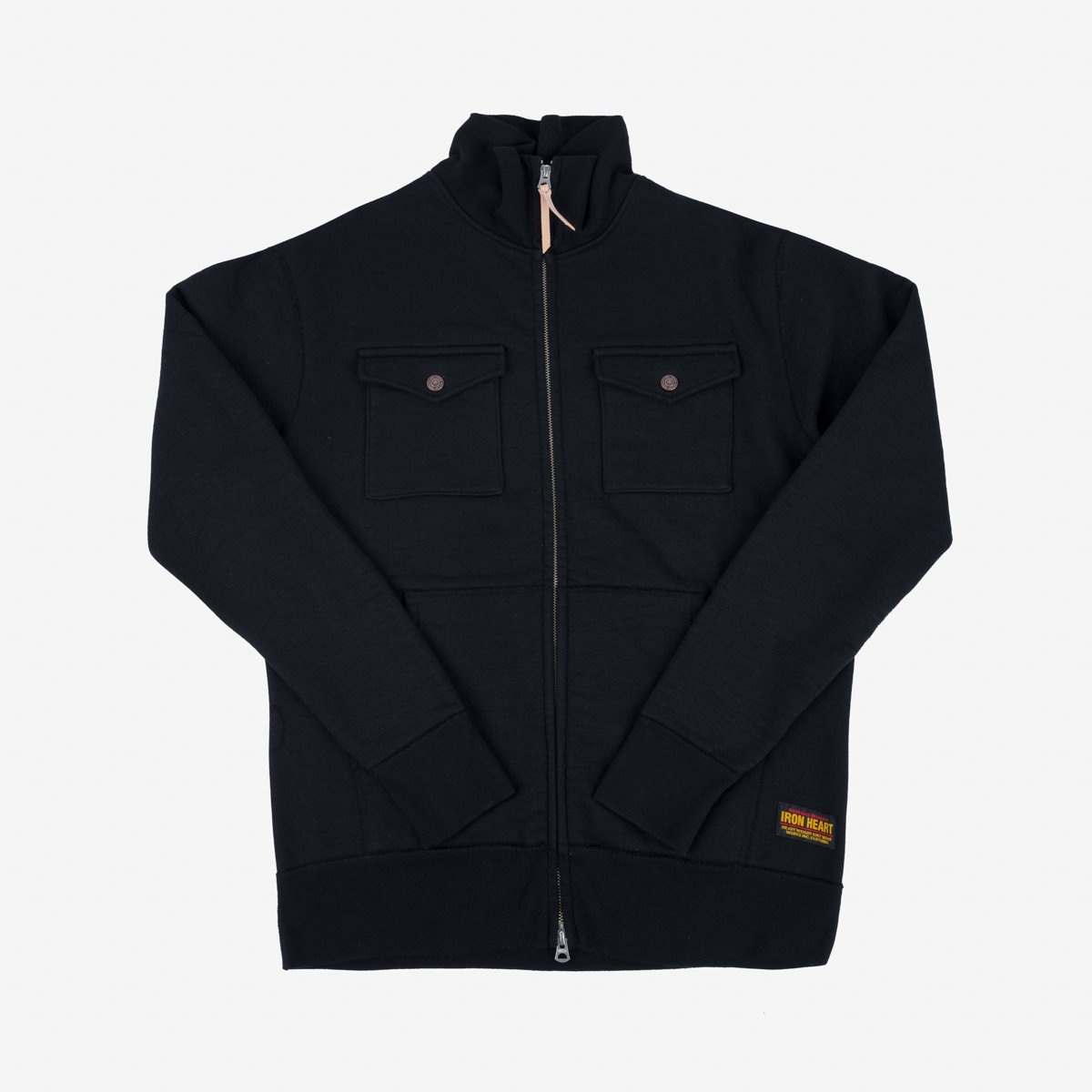 IHSW-74-BLK 14oz Ultra Heavyweight Loopwheel Sweater Jacket - Black - 1
