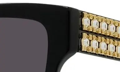 Plumeties 54mm Square Sunglasses in Shiny Black /Smoke - 8