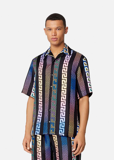 VERSACE Greca Neon Print Silk Shirt outlook