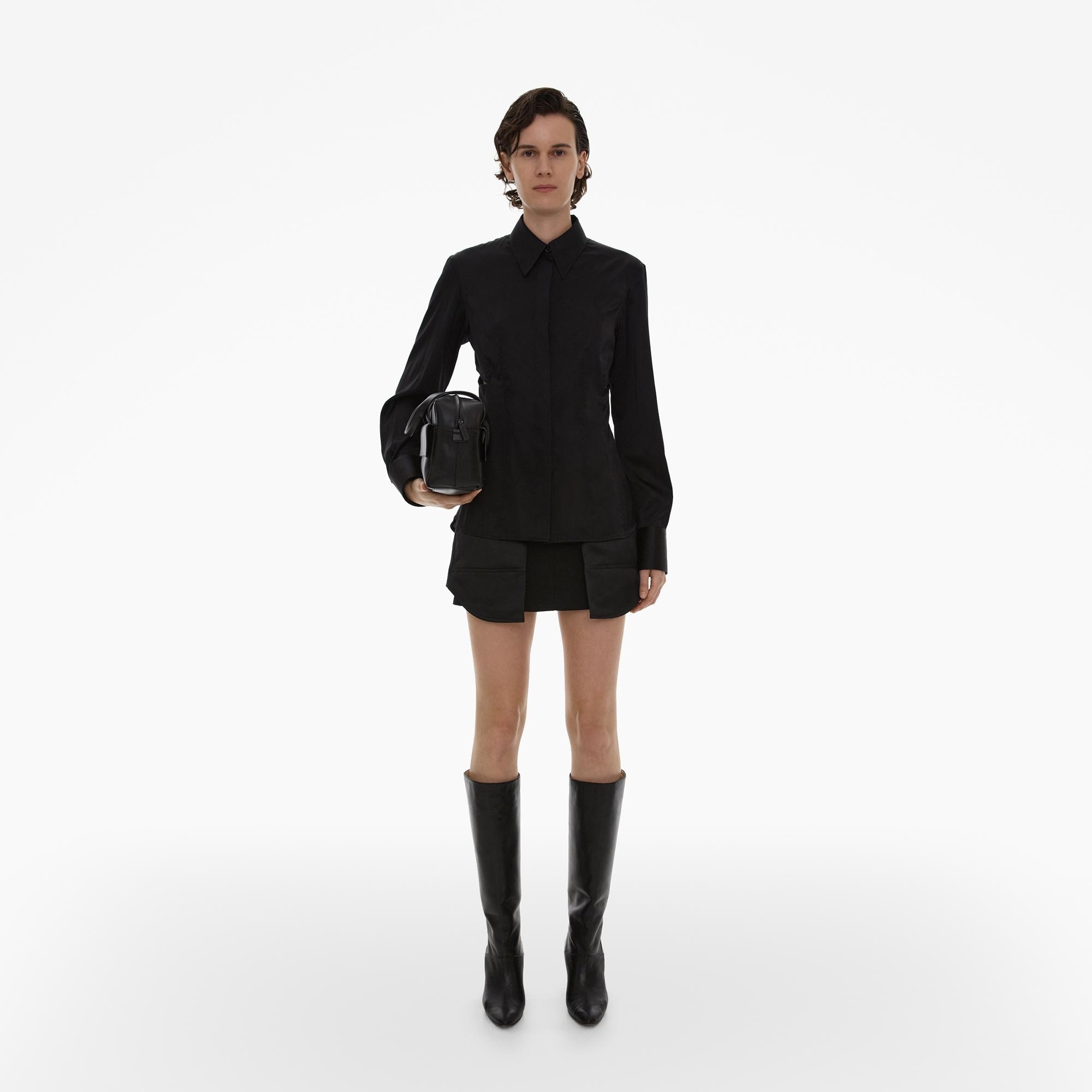 STRETCH SILK SLASH SHIRT - 2