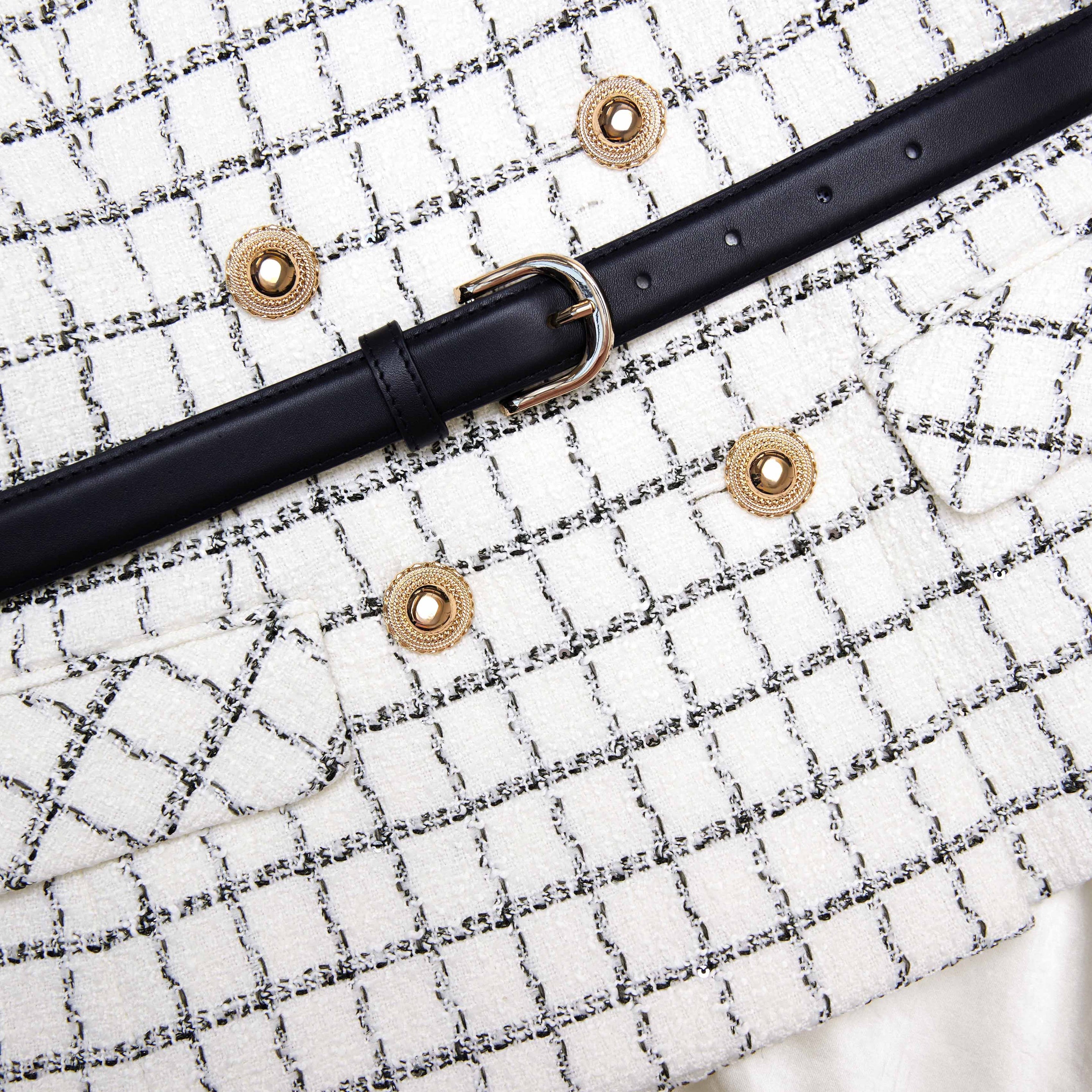 Check Boucle Midi Dress - 5