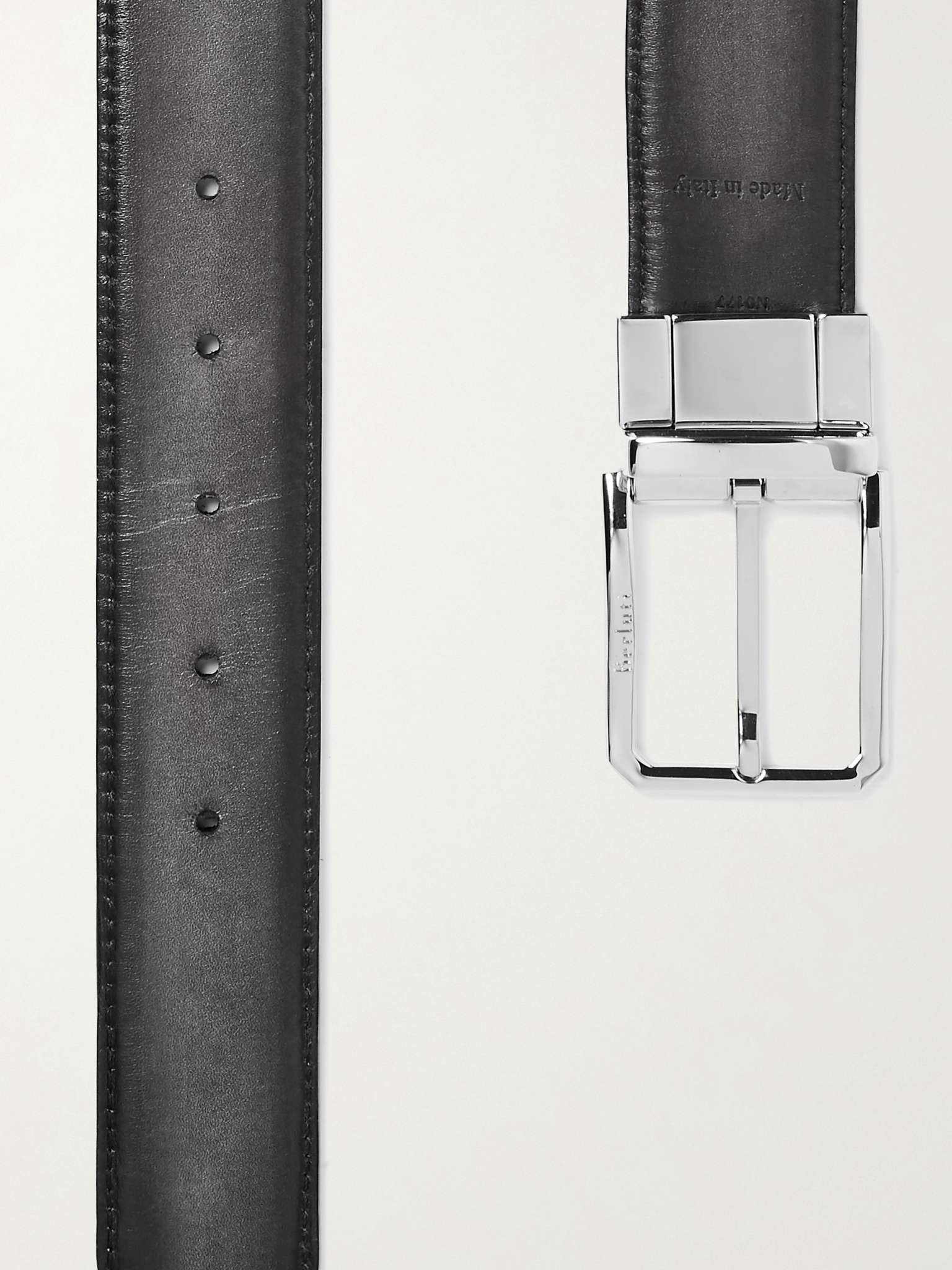 3.5cm Scritto Reversible Leather Belt - 2