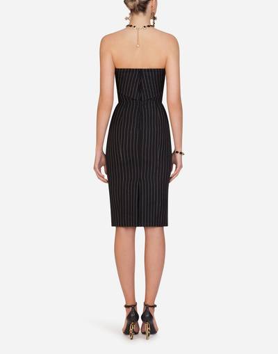 Dolce & Gabbana Woolen fabric pinstripe midi dress outlook