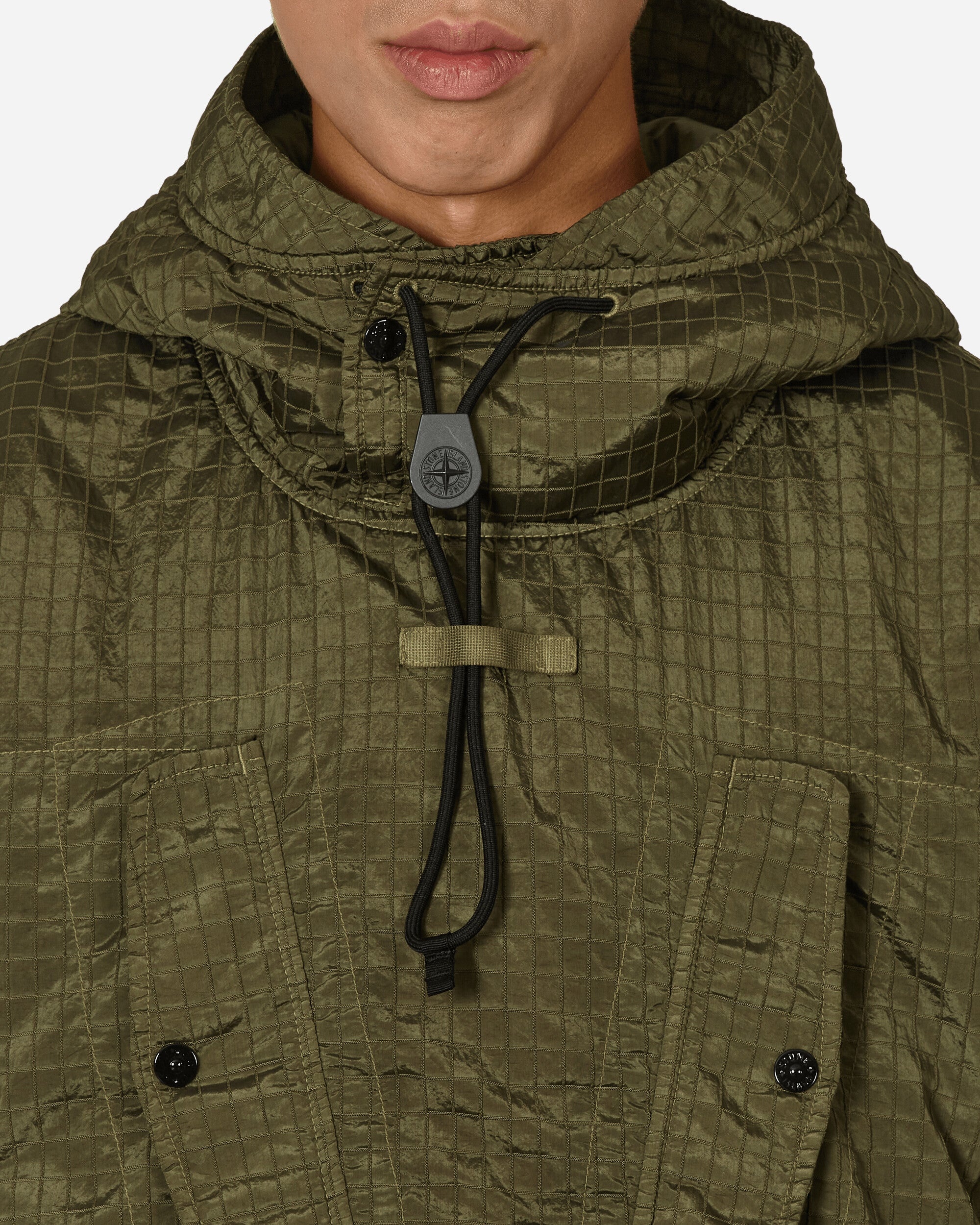 Stone Island Macro Ripstop Nylon Metal Anorak Jacket Olive
