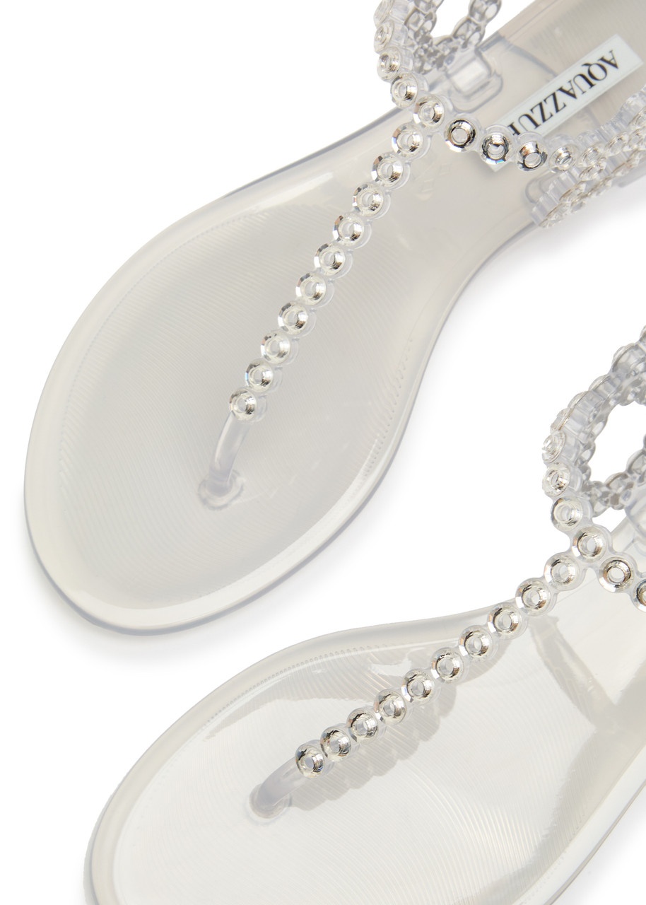 Aquazzura Almost Bare Embellished Rubber Sandals - 4