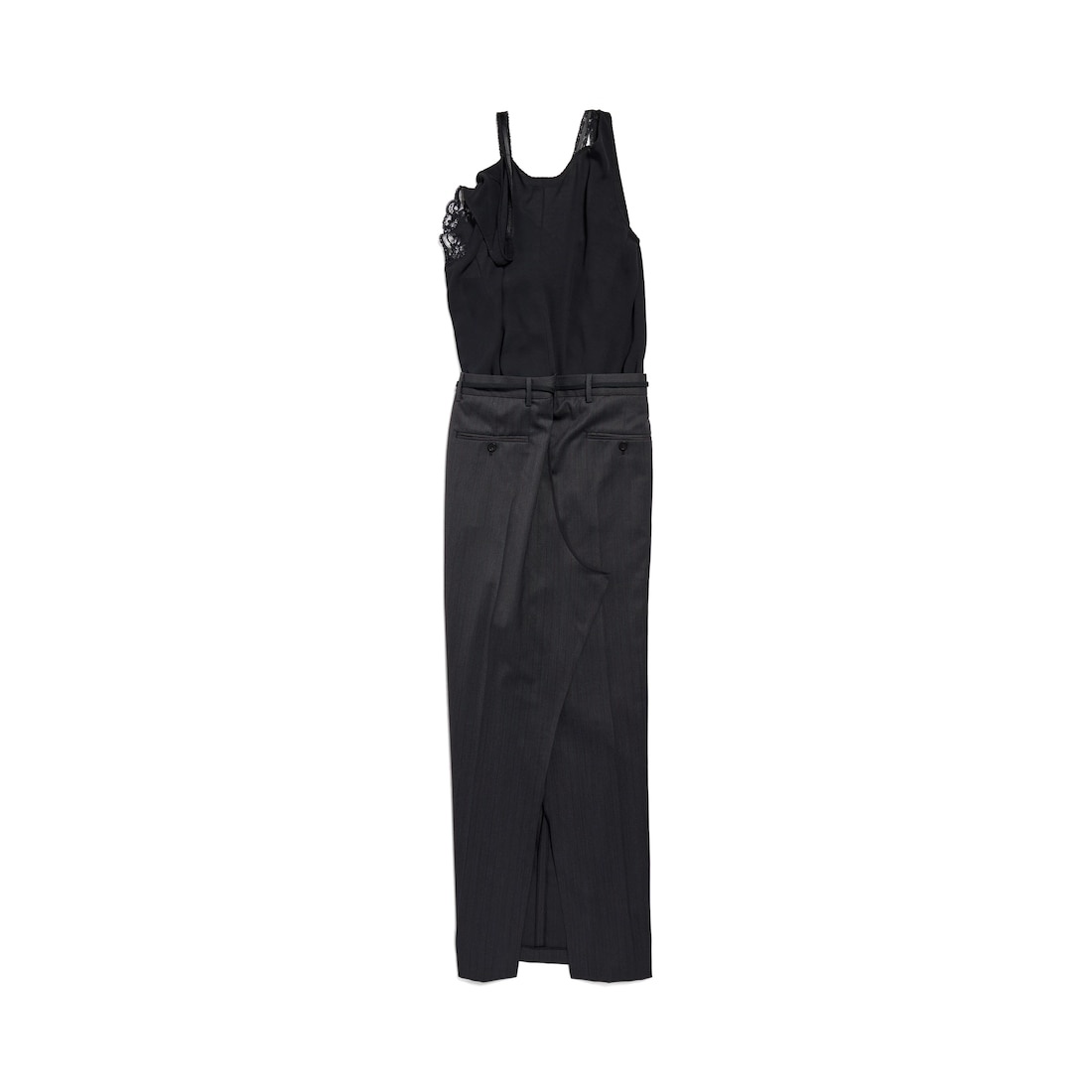 Women's Patched Slip Dress in Black - 7