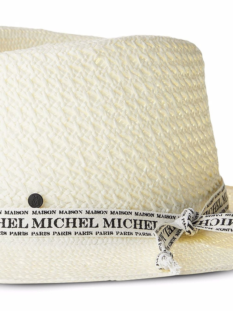 MAISON MICHEL AndrÃ© woven logo-trim hat outlook