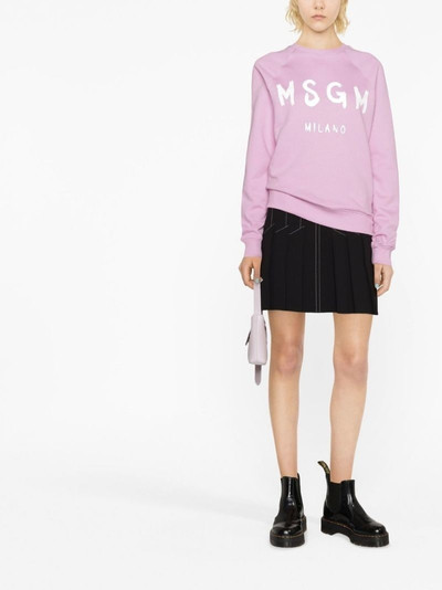 MSGM logo-print crew-neck sweatshirt outlook