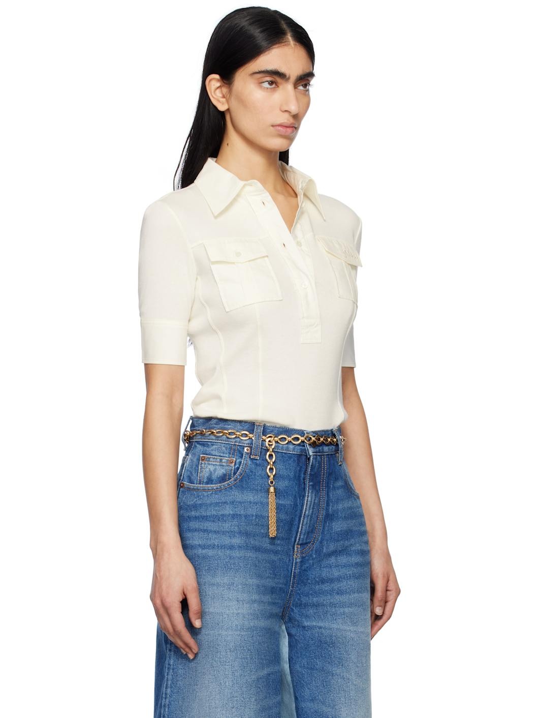 Off-White Short-Sleeve Utilitarian Polo - 2
