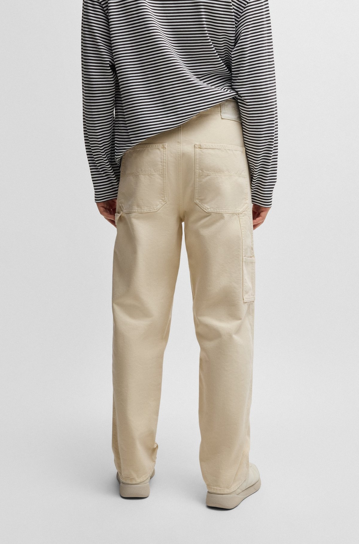 BAGGY-FIT TROUSERS IN COTTON CANVAS - 4