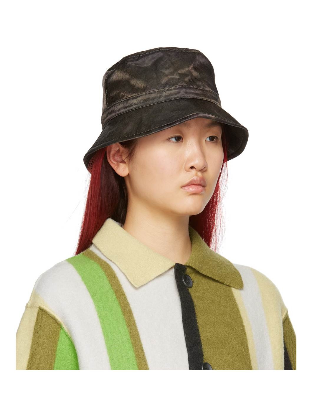 Brown & Green Cover Bucket Hat - 2