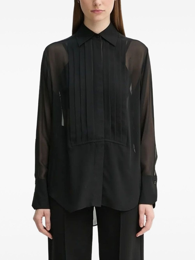 pleated sheer-effect blouse 1