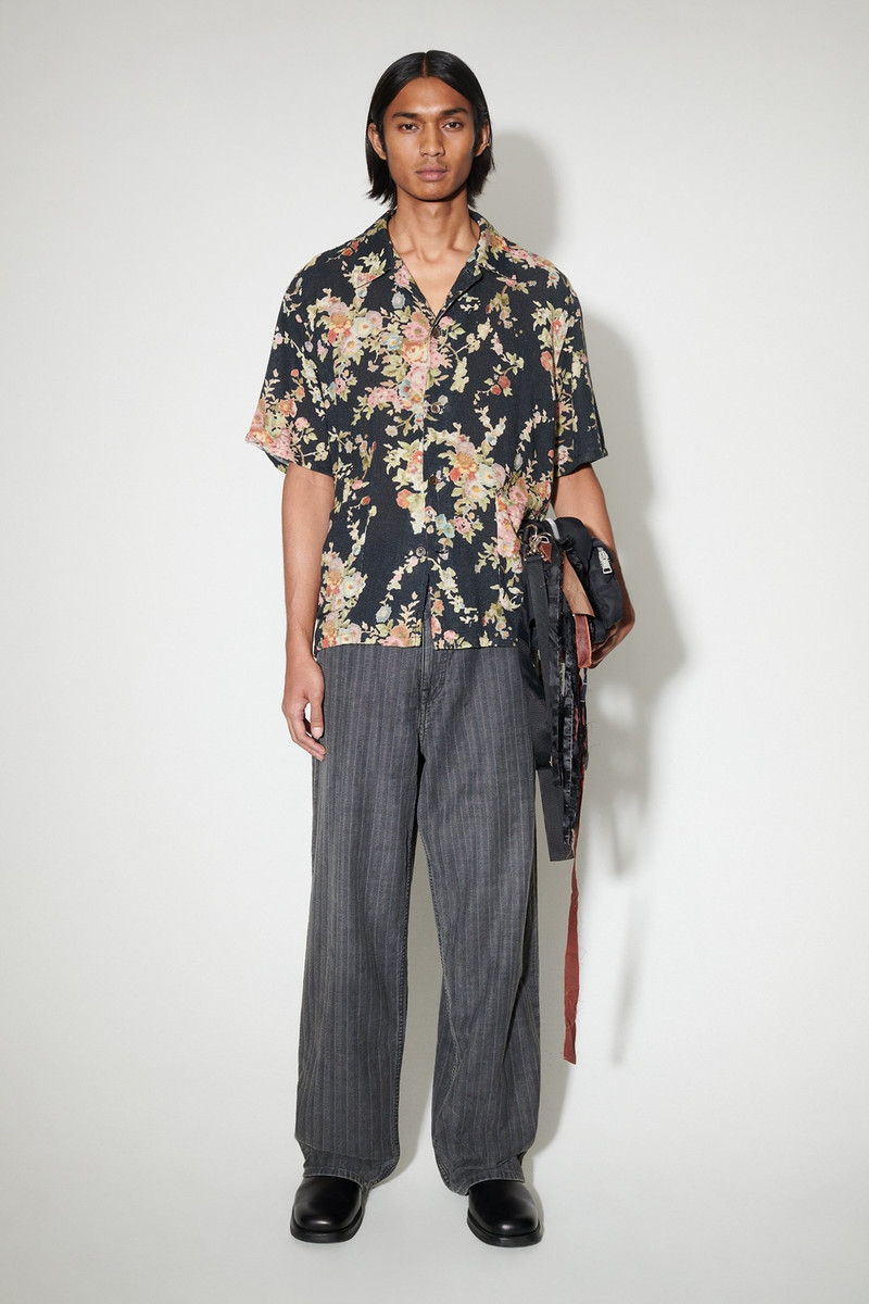 Our Legacy Elder Shirt Shortsleeve Black Floral Tapestry Print outlook
