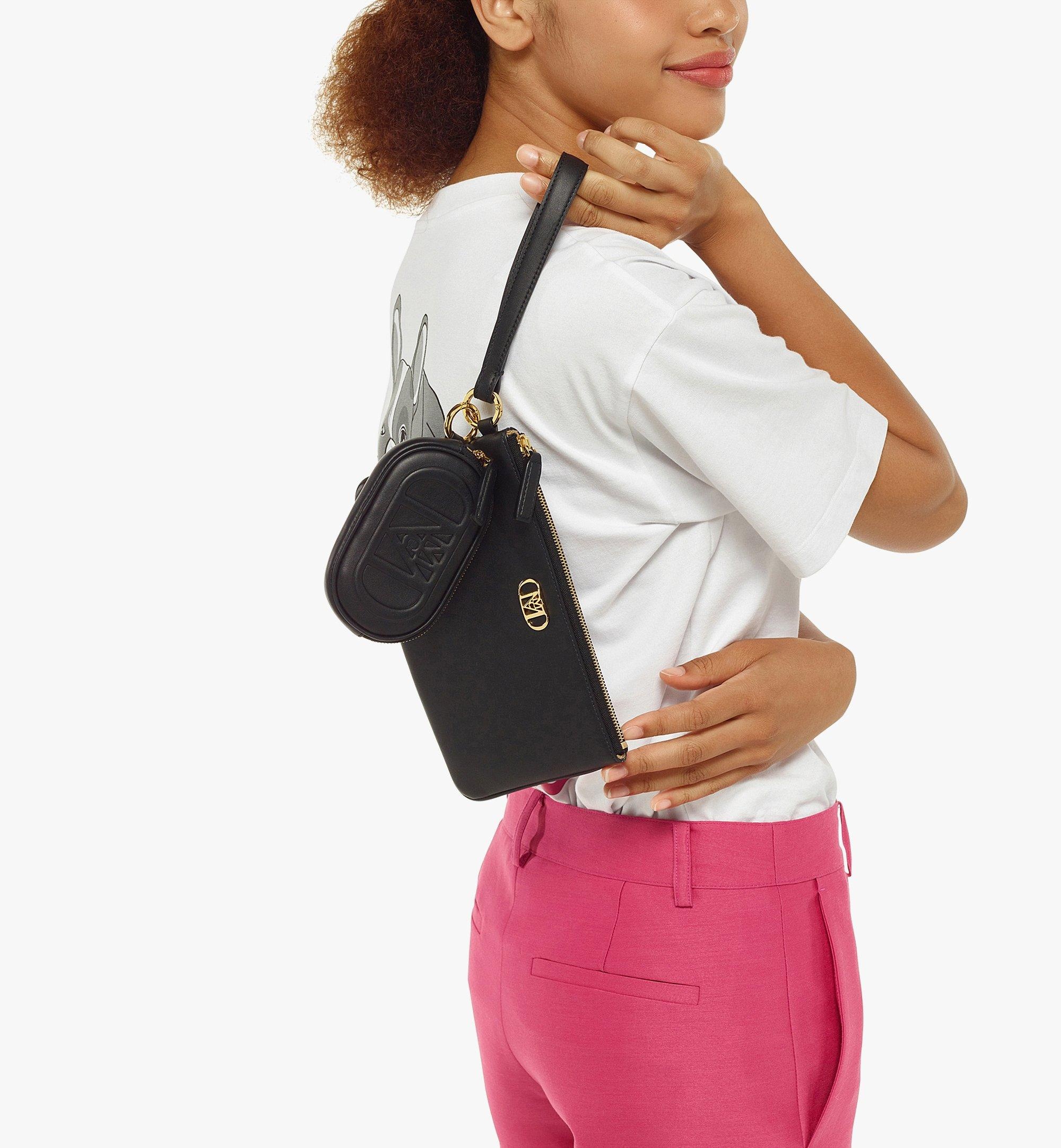 Mode Travia Wristlet Zip Pouch w/ Pouch Charm in Spanish Leather - 5