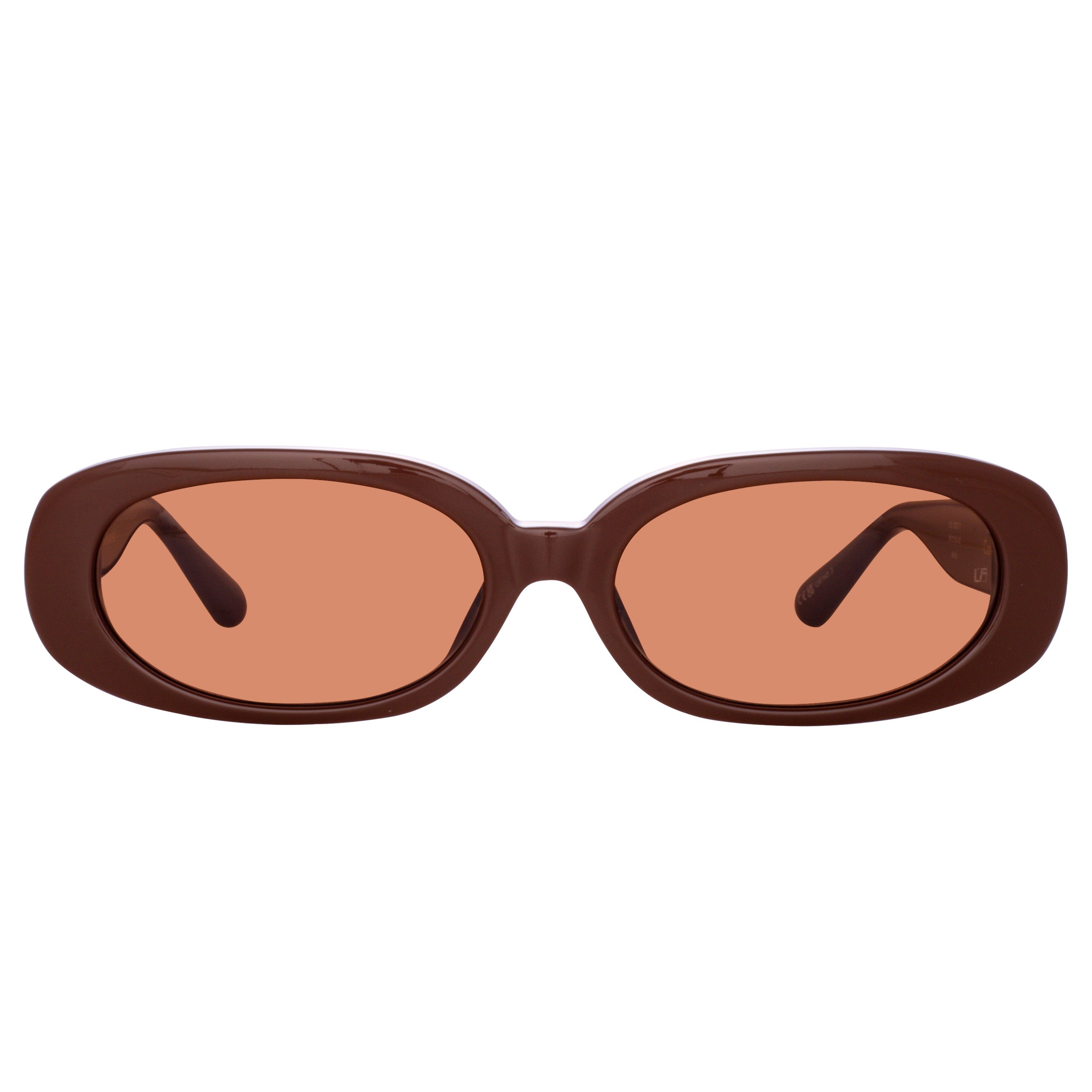 CARA OVAL SUNGLASSES IN BROWN - 1