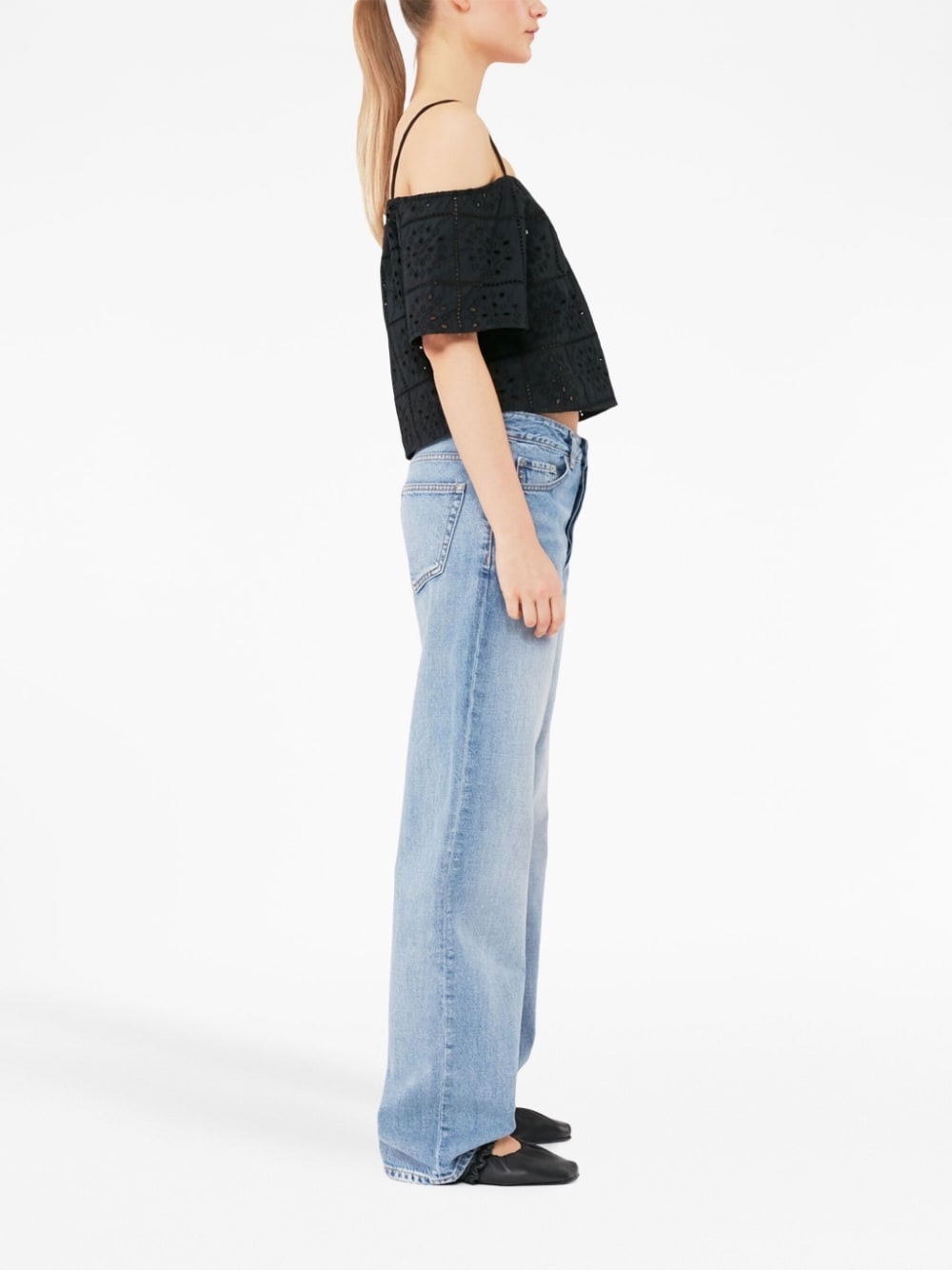 broderie anglaise cropped top - 3