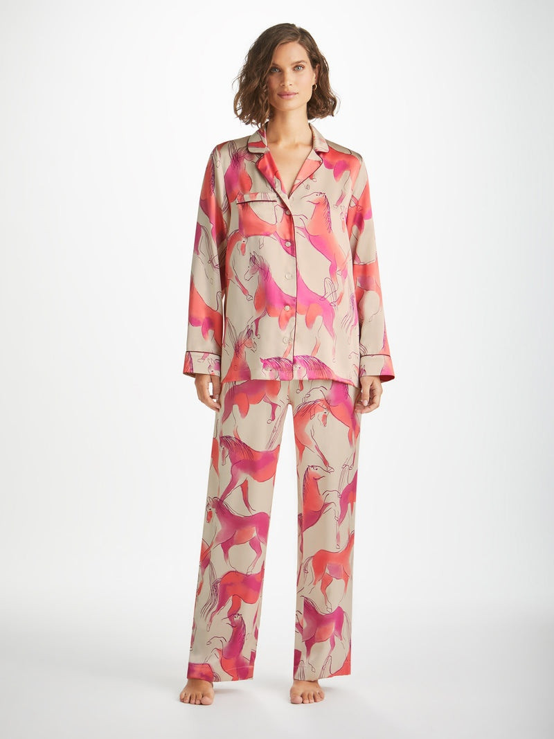 Derek Rose Women's Pyjamas Brindisi 96 Silk Satin Cream outlook