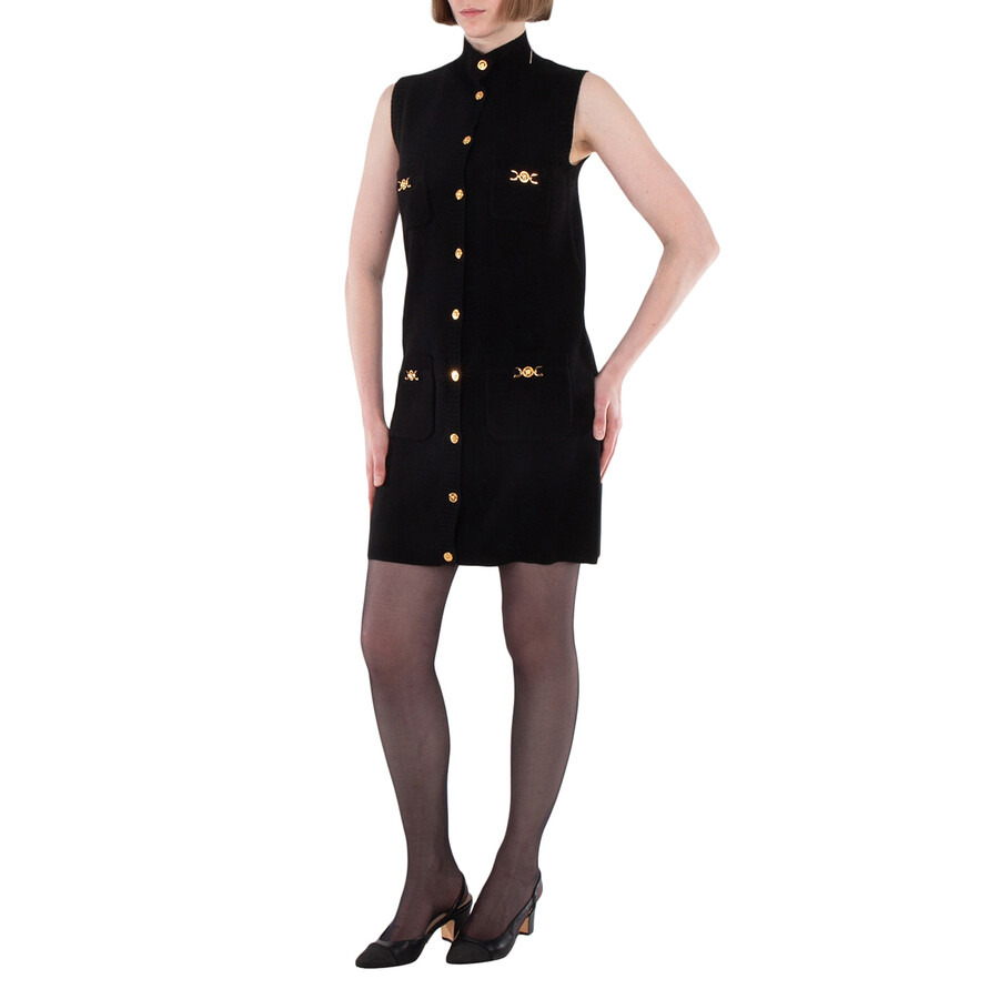 Versace Medusa 95 Shift Knit Cashmere-Blend Mini Dress - 4