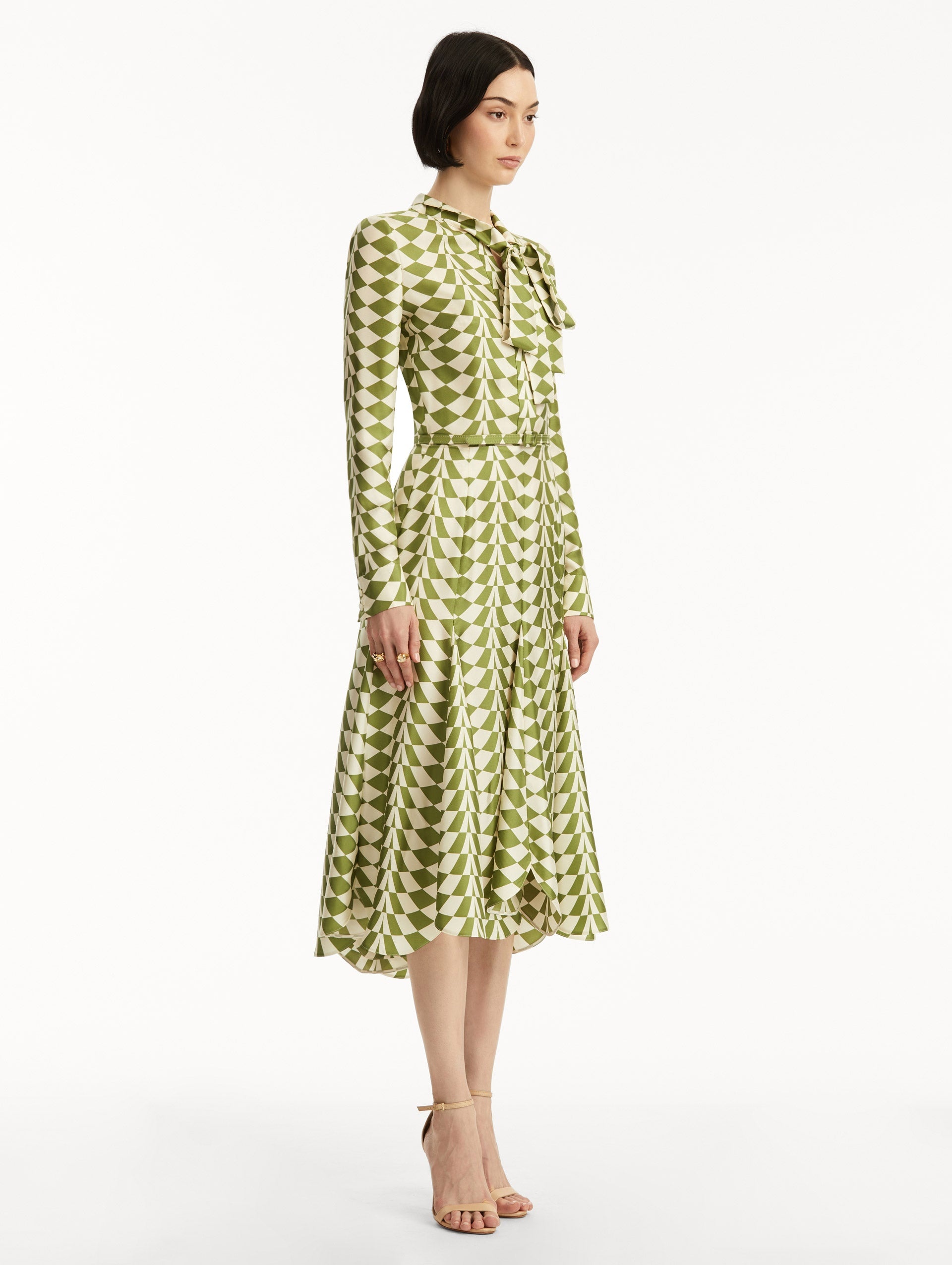 GEO SILK TWILL SHIRT DRESS - 4