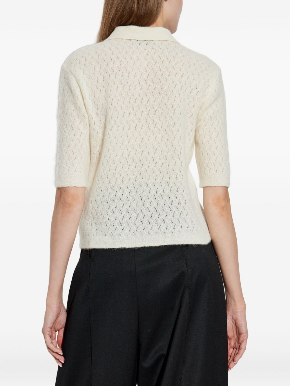 open-knit polo shirt - 4