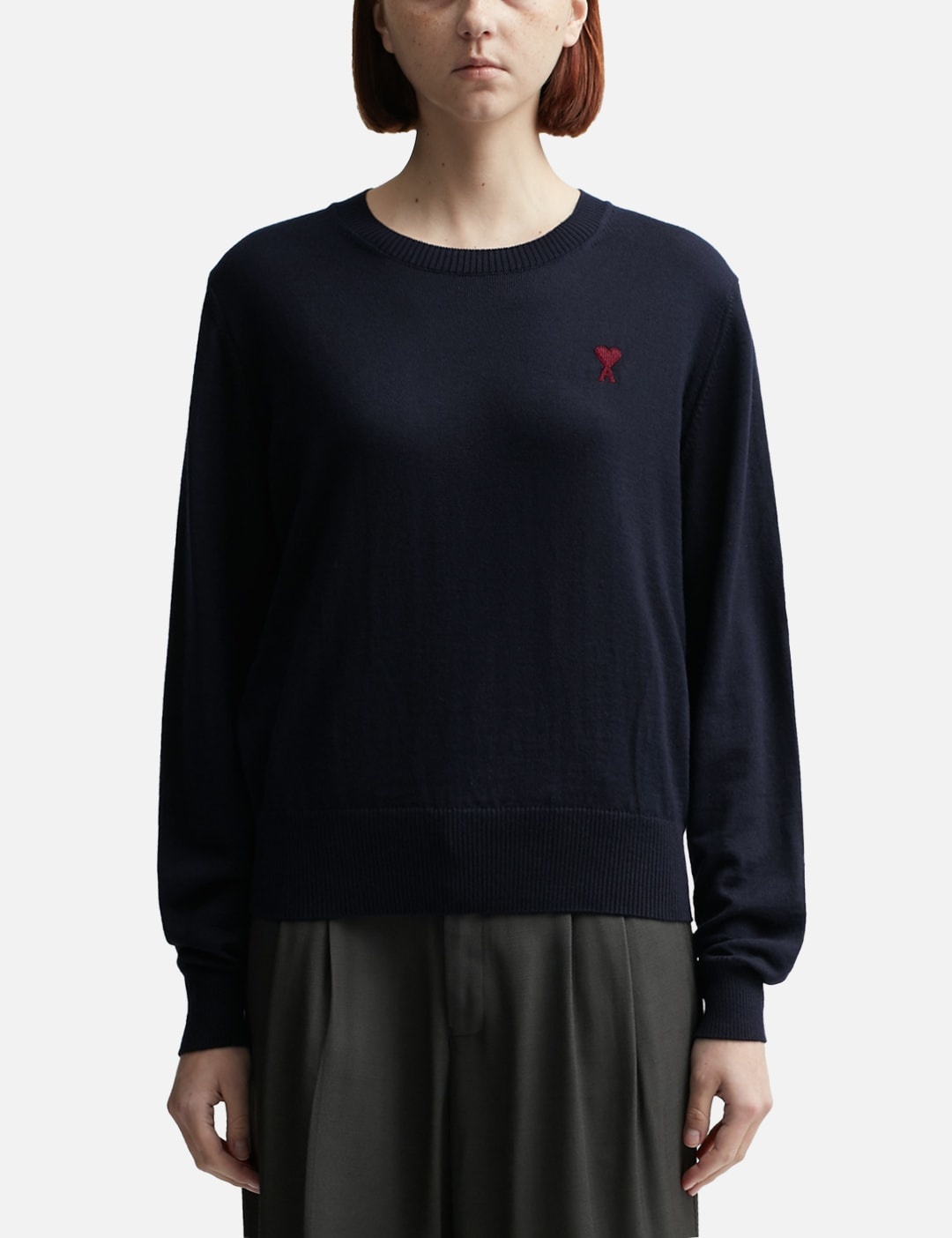 RED AMI DE COEUR CREW NECK SWEATER - 1
