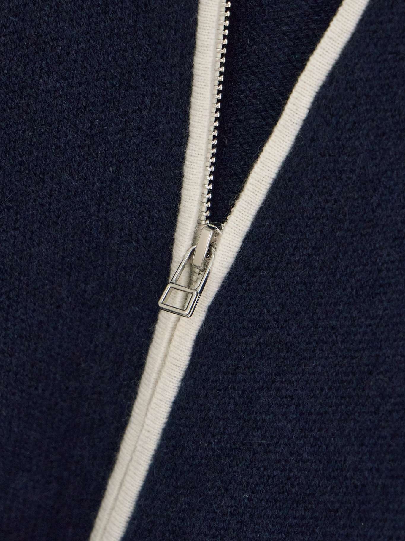 Cashmere zip-up cardigan Navy - 5