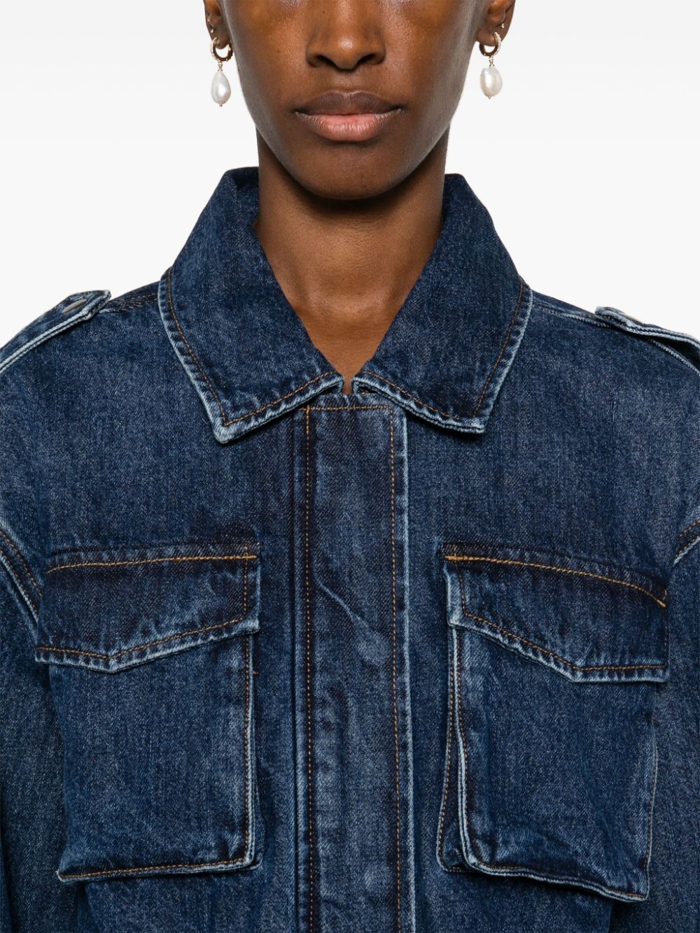 cropped denim jacket - 5