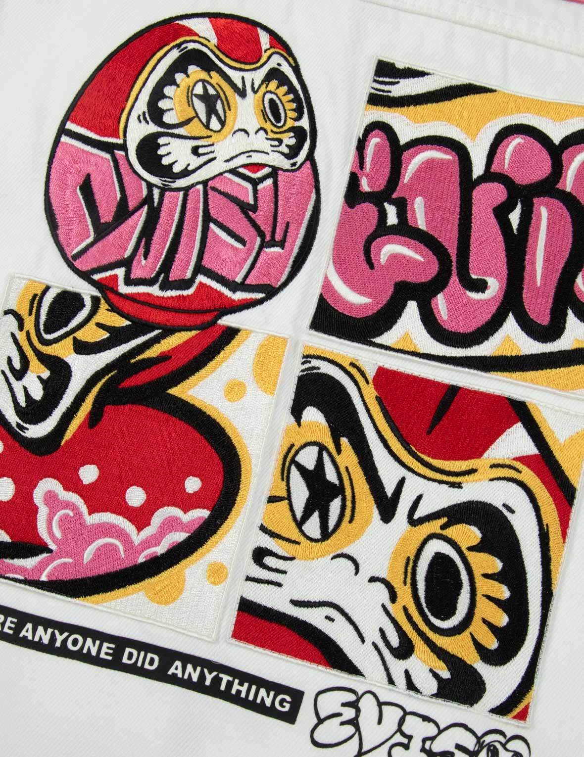 GRAFFITI DARUMA EMBROIDERY ZIP-UP SHIRT JACKET - 7