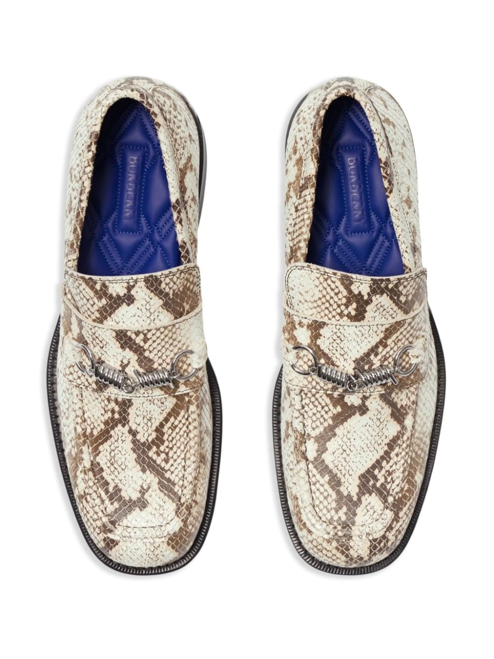 Barbed python-print loafers - 4