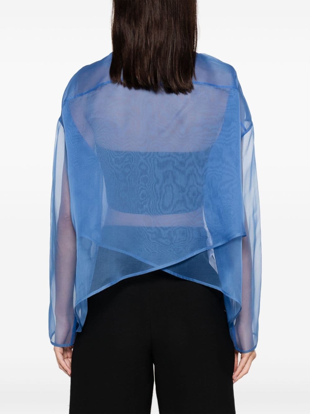 open-front sheer shirt - 4