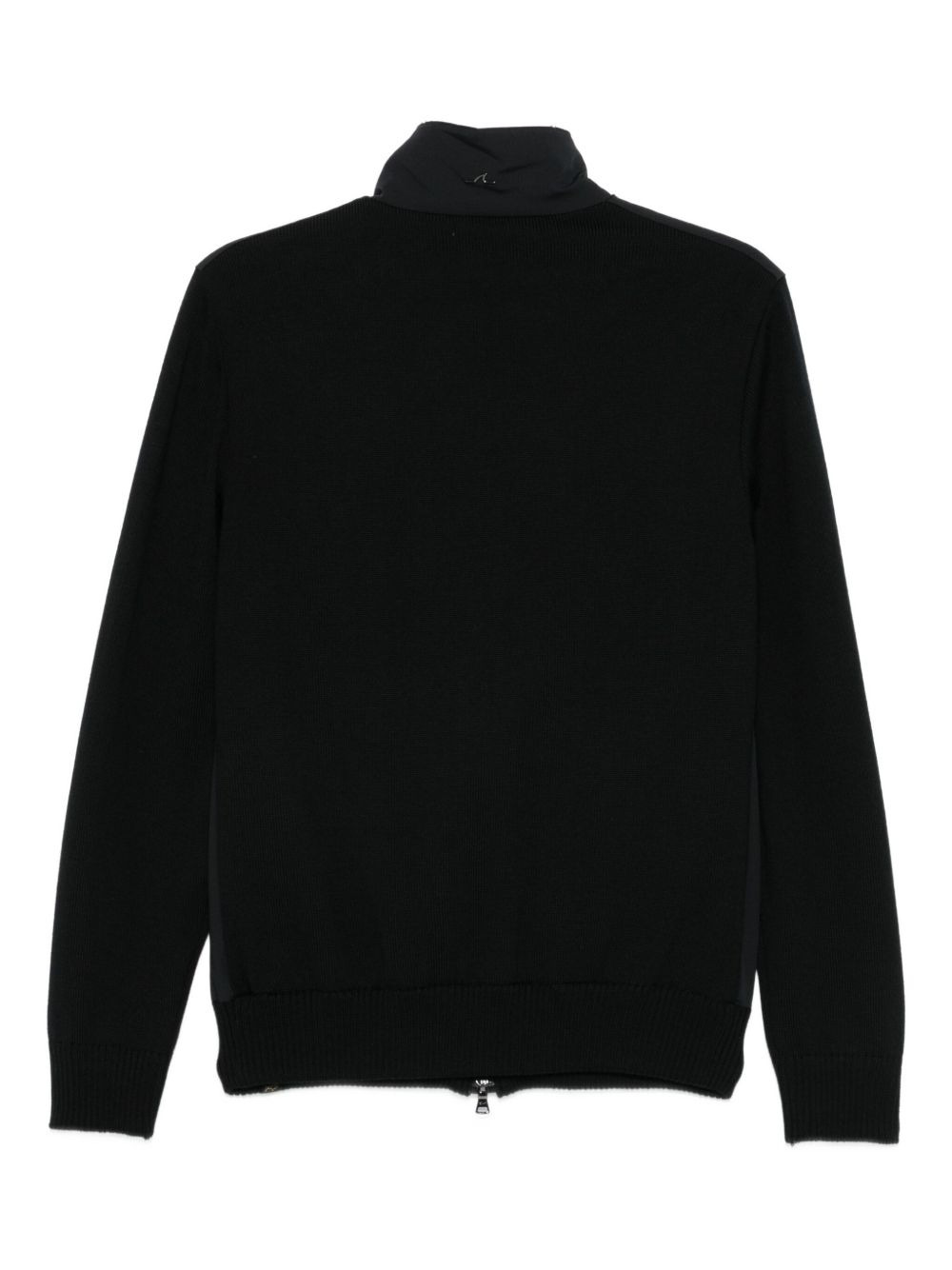 wool-paneled zip-up jacket - 2