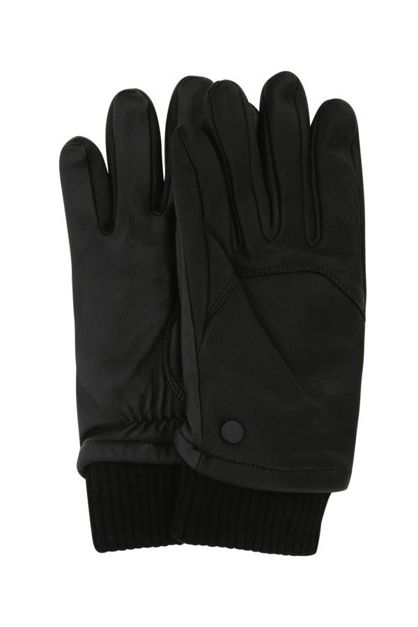 Black leather Workman gloves - 1