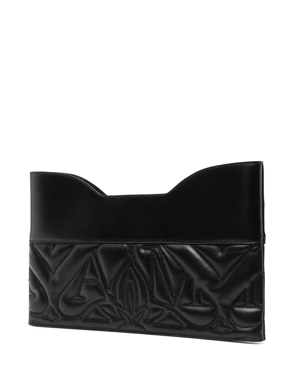 quilted leather clutch bag - 3